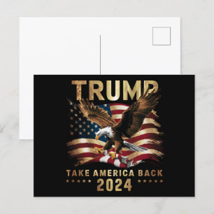 Trump 2024 Neem Amerika terug Amerikaanse vlag Tru Briefkaart