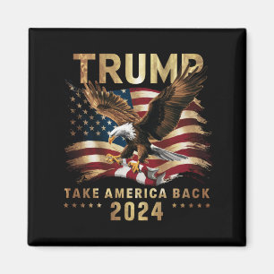 Trump 2024 Neem Amerika Terug Amerikaanse Vlag Tru Magneet