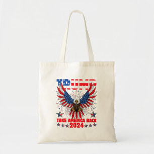 Trump 2024 Neem Amerika terug Amerikaanse vlag Tru Tote Bag