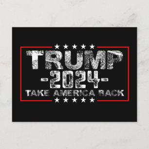 Trump 2024 Neem Amerika terug Politiek Vintage Briefkaart