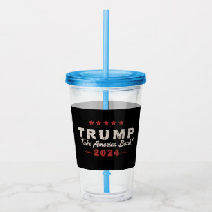 Trump 2024 Neem Amerika Terug President 47 VS Acryl Drinkbeker