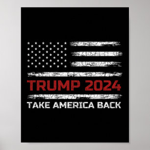 Trump 2024 Neem Amerika terug Verkiezing Patriotti Poster