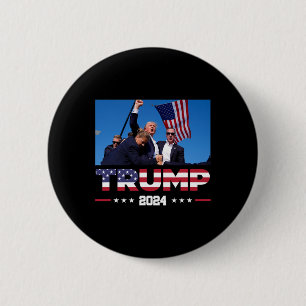 Trump 2024 overleefde schot op verkiezingsbijeenko ronde button 5,7 cm