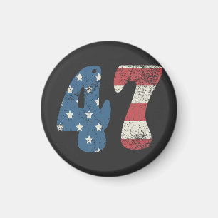 Trump 2024  Patriottische Amerikaanse Vlag 47 Magneet