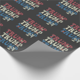 Trump 2024 Patriottische Amerikaanse Vlag 4 Juli  Cadeaupapier