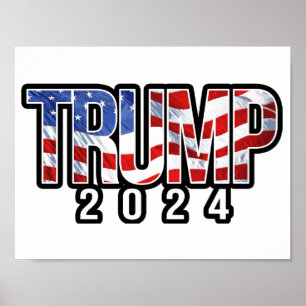 Trump 2024 Patriottische blokletters Poster