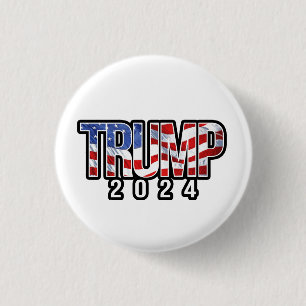 Trump 2024 Patriottische blokletters Ronde Button 3,2 Cm