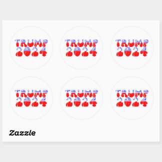 Trump 2024 Patriottische Groovy Retro Ronde Sticker