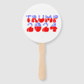 Trump 2024 Patriottische Retro Groovy Verkiezing Handwaaier (Achterkant)