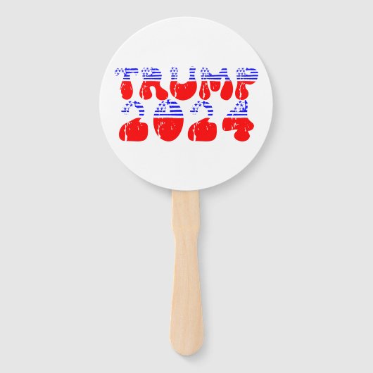 Trump 2024 Patriottische Retro Groovy Verkiezing Handwaaier (Voorkant)