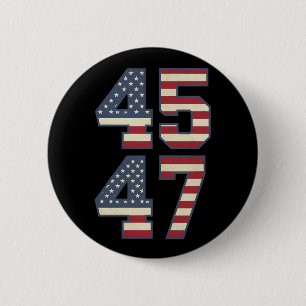 Trump 2024 President 45 47 Amerika VS Vintage Ronde Button 5,7 Cm