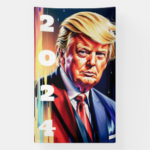 Trump 2024 presidentsverkiezingen spandoek