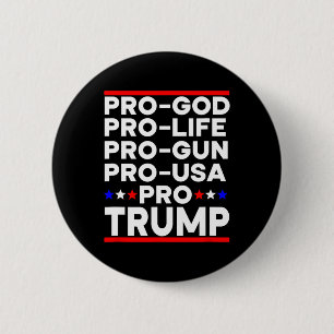 Trump 2024 Pro Wapen Pro Leven Pro God Pro Amerika Ronde Button 5,7 Cm