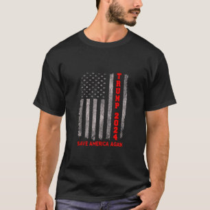Trump 2024 redt Amerika opnieuw Amerikaanse vlag T-shirt