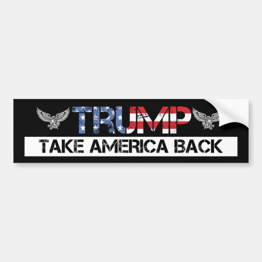 Trump 2024 Reprenez l'Amérique Sticker pare-chocs (Devant)