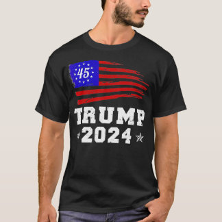 Trump 2024 Retro Campaign Button herkozen presiden T-shirt