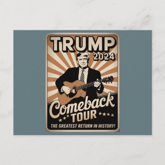  TRUMP 2024 Rocks COMEBACK TOUR Briefkaart (Voorkant)