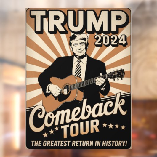 TRUMP 2024 Rocks COMEBACK TOUR Raamsticker (Vel 2)