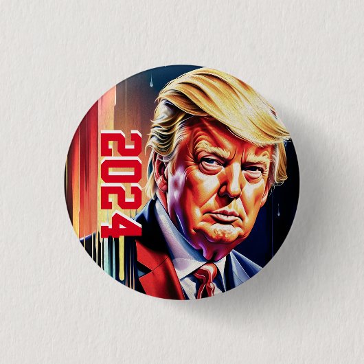 Trump 2024 ronde button 3,2 cm (Voorkant)