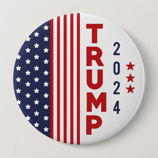 Trump 2024 ronde button 4,0 cm (Voorkant)