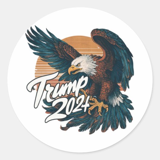 TRUMP 2024 RONDE STICKER (Voorkant)