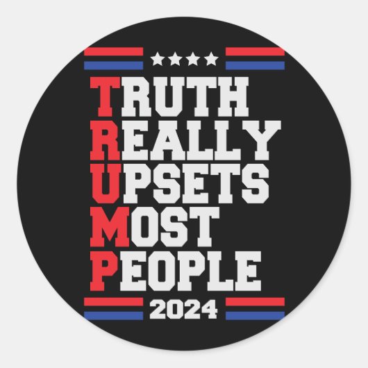 Trump 2024 ronde sticker (Voorkant)