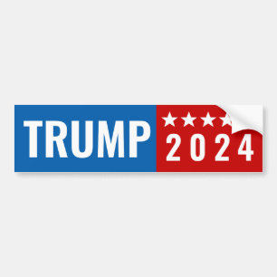 Trump 2024 Rood en Blauw w/Stars Bumpersticker