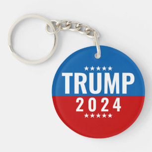 Trump 2024 Rood en Blauw w/Stars Sleutelhanger
