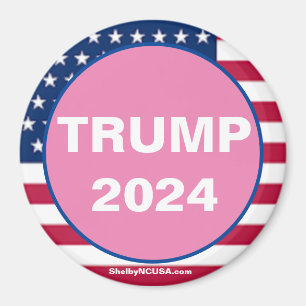 TRUMP 2024 Roze patriottische magneet