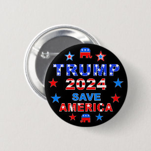 TRUMP 2024 SAVE AMERICA RONDE BUTTON 5,7 CM