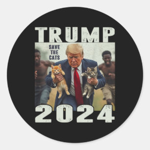 Trump 2024: Save the Cats Gezegde Ronde Sticker
