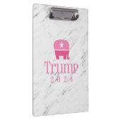 Trump 2024 Schattige roze olifant Klembord (Rechts)