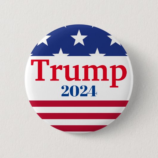 Trump 2024 Stars and Stripes Stemming Button (Voorkant)