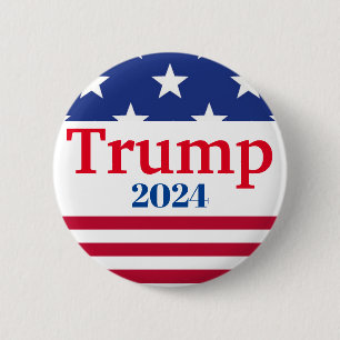 Trump 2024 Stars and Stripes Stemming Button