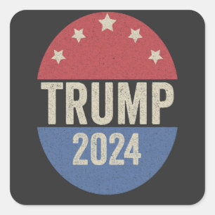 Trump 2024 Stem opnieuw Grappige verkiezing Trump Vierkante Sticker