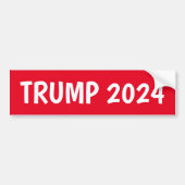 TRUMP 2024 STICKER BUMPER ROUGE (Devant)