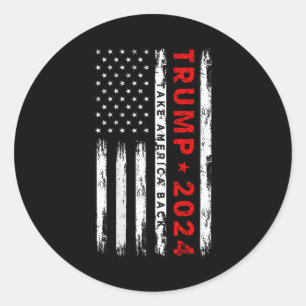 Trump 2024 Take America Back Election (op rug) Ronde Sticker