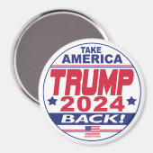 Trump 2024 Take America Back Magnet Magneet (Voorkant / Achterkant)