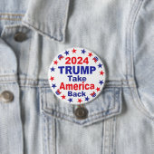 TRUMP 2024 Take America Back Ronde Button 7,6 Cm (In situ)