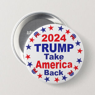 TRUMP 2024 Take America Back Ronde Button 7,6 Cm