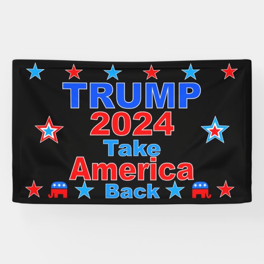 TRUMP 2024 Take America Back Spandoek (Horizontaal)
