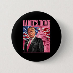Trump 2024 Take America CK Daddy's Home Trump Pink Ronde Button 5,7 Cm