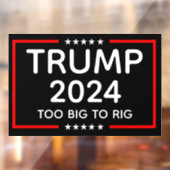 Trump 2024 te groot om te manipuleren raamsticker (Vel 2)