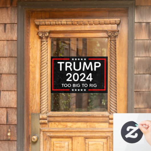 Trump 2024 te groot om te manipuleren raamsticker (Huis Deur)
