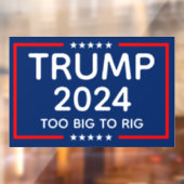 Trump 2024 te groot om te manipuleren raamsticker (Vel 2)