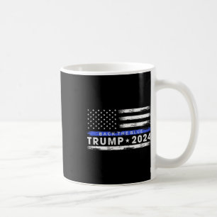 Trump 2024 Terug De Blauwe Dunne Blauwe Lijn Ameri Koffiemok