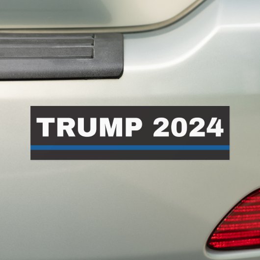 Trump 2024 Thin Blue Line Bumpersticker (Op auto)