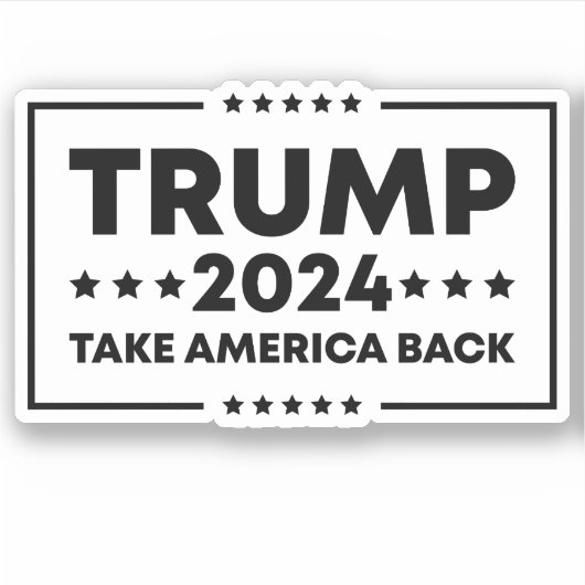 Trump 2024 Trump neemt Amerika terug Sticker (Voorkant)
