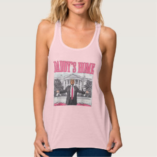Trump 2024 Verkiezing Daddy's Home Roze Tanktop