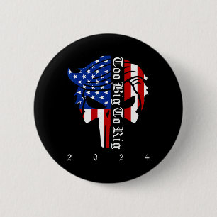 Trump 2024 Verkiezing Te Grote Om Te Manipuleren C Ronde Button 5,7 Cm